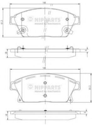Set placute frana,frana disc CHEVROLET TRAX (2012 - 2016) NIPPARTS N3600915 piesa NOUA