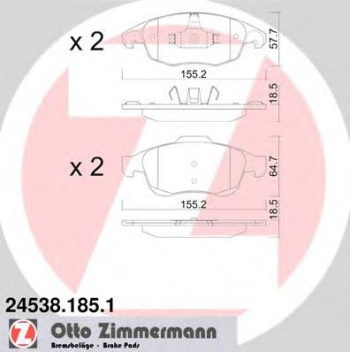 Set placute frana,frana disc CITROEN BERLINGO (B9) (2008 - 2016) ZIMMERMANN 24538.185.1 piesa NOUA