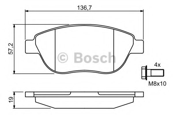 Set placute frana,frana disc CITROEN BERLINGO caroserie (M) (1996 - 2016) BOSCH 0 986 494 038 piesa NOUA