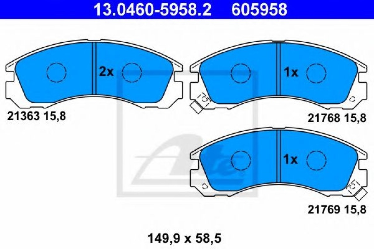 Set placute frana,frana disc CITROEN C-CROSSER (EP) (2007 - 2016) ATE 13.0460-5958.2 piesa NOUA
