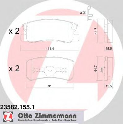 Set placute frana,frana disc CITROEN C-CROSSER (EP) (2007 - 2016) ZIMMERMANN 23582.155.1 piesa NOUA