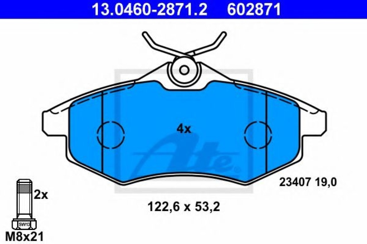 Set placute frana,frana disc CITROEN C2 (JM) (2003 - 2016) ATE 13.0460-2871.2 piesa NOUA