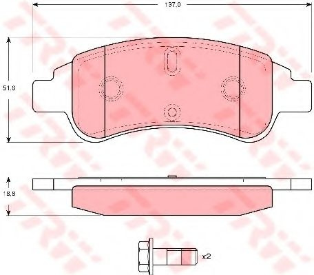 Set placute frana,frana disc CITROEN C2 (JM) (2003 - 2016) TRW GDB1623 piesa NOUA