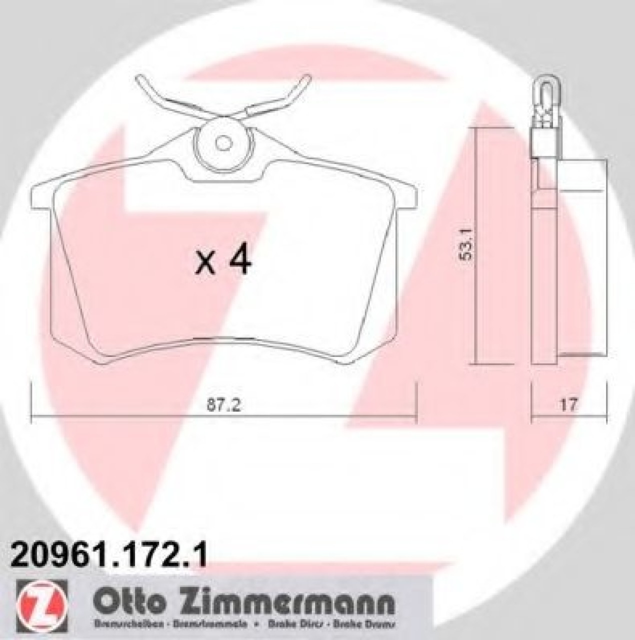 Set placute frana,frana disc CITROEN C3 I (FC) (2002 - 2016) ZIMMERMANN 20961.172.1 piesa NOUA