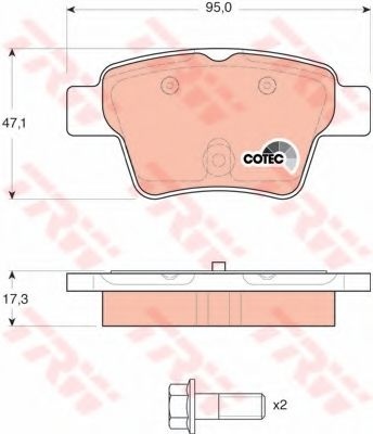 Set placute frana,frana disc CITROEN C4 Cupe (LA) (2004 - 2011) TRW GDB1620 piesa NOUA