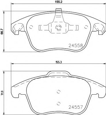 Set placute frana,frana disc CITROEN C4 Grand Picasso I (UA) (2006 - 2016) TEXTAR 2455801 piesa NOUA