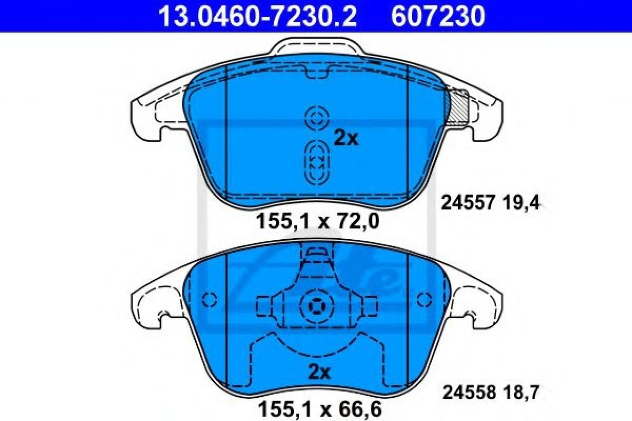 Set placute frana,frana disc CITROEN C4 Grand Picasso I (UA) (2006 - 2016) ATE 13.0460-7230.2 piesa NOUA