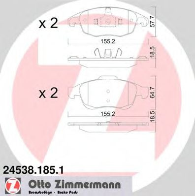 Set placute frana,frana disc CITROEN C4 Grand Picasso I (UA) (2006 - 2016) ZIMMERMANN 24538.185.1 piesa NOUA