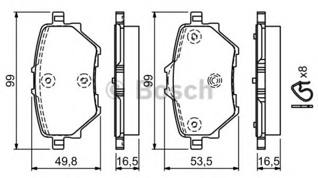 Set placute frana,frana disc CITROEN C4 Grand Picasso II (2013 - 2016) BOSCH 0 986 494 716 piesa NOUA