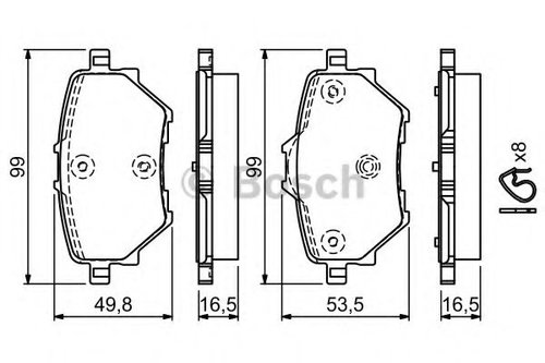 Set placute frana,frana disc CITROEN C4 Grand Picasso II (2013 - 2016) BOSCH 0 986 494 716 piesa NOU...