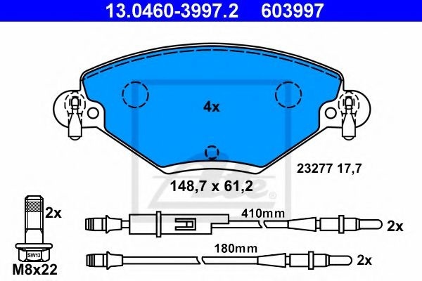 Set placute frana,frana disc CITROEN C5 I (DC) (2001 - 2004) ATE 13.0460-3997.2 piesa NOUA