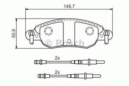 Set placute frana,frana disc CITROEN C5 II (RC) (2004 - 2016) BOSCH 0 986 424 598 piesa NOUA