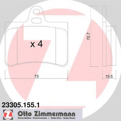 Set placute frana,frana disc CITROEN C5 II (RC) (2004 - 2016) ZIMMERMANN 23305.155.1 piesa NOUA