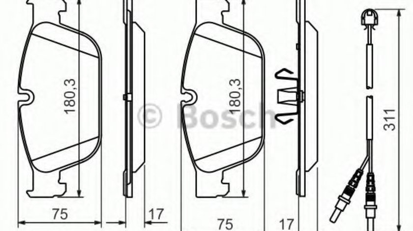 Set placute frana,frana disc CITROEN C5 III Break (TD) (2008 - 2016) BOSCH 0 986 494 526 piesa NOUA