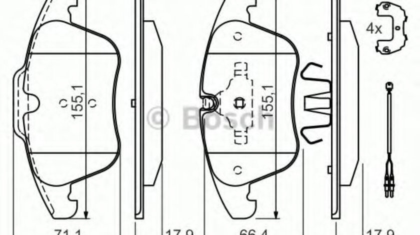 Set placute frana,frana disc CITROEN C5 III Break (TD) (2008 - 2016) BOSCH 0 986 494 371 piesa NOUA