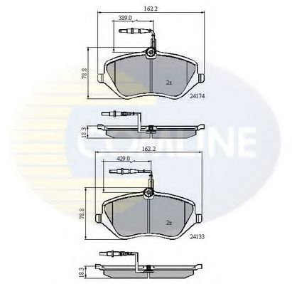 Set placute frana,frana disc CITROEN C6 (TD) (2005 - 2016) COMLINE CBP11251 piesa NOUA