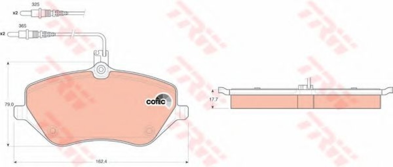 Set placute frana,frana disc CITROEN C6 (TD) (2005 - 2016) TRW GDB1595 piesa NOUA