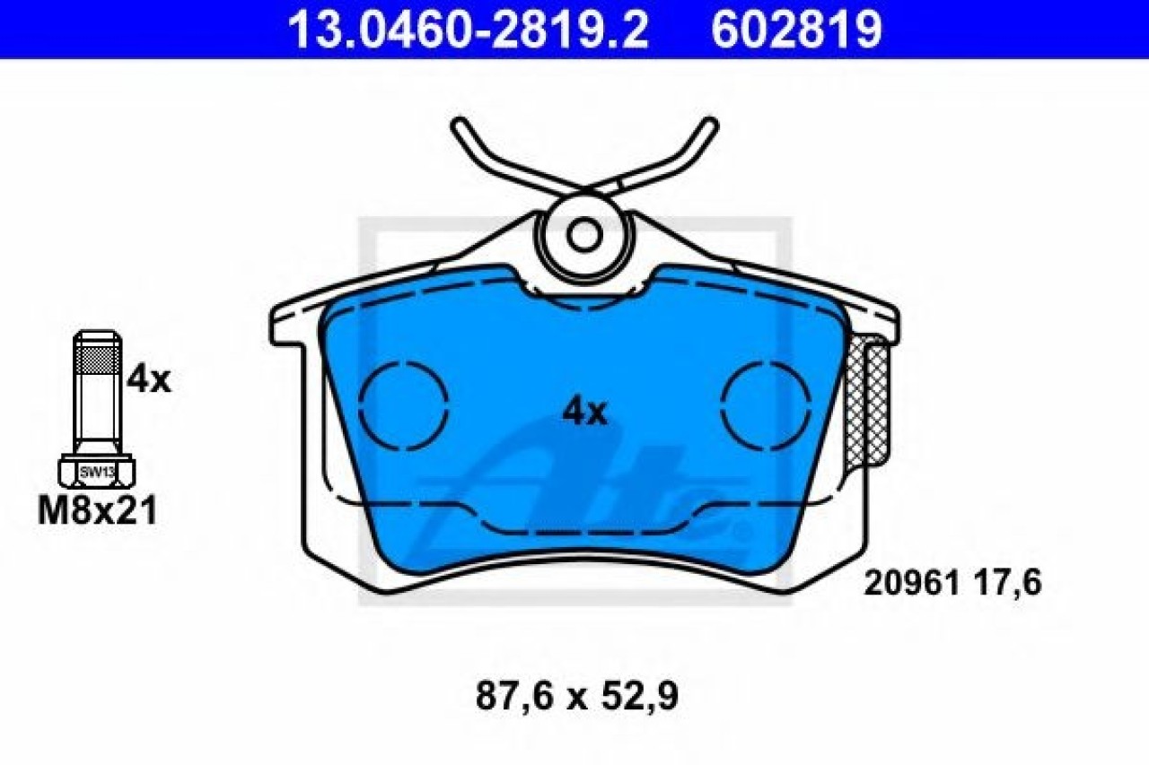 Set placute frana,frana disc CITROEN C8 (EA, EB) (2002 - 2016) ATE 13.0460-2819.2 piesa NOUA