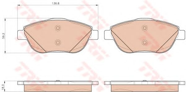 Set placute frana,frana disc CITROEN DS3 Cabriolet (2013 - 2015) TRW GDB1926 piesa NOUA