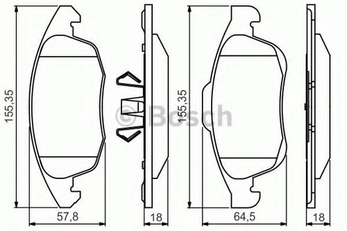 Set placute frana,frana disc CITROEN DS4 (2011 - 2015) BOSCH 0 986 495 258 piesa NOUA