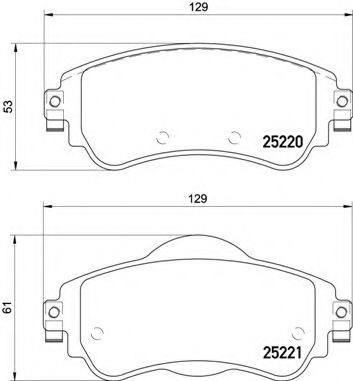 Set placute frana,frana disc CITROEN DS4 (2011 - 2015) BREMBO P 61 105 piesa NOUA