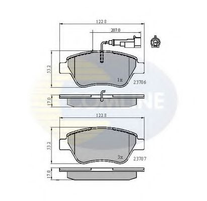 Set placute frana,frana disc CITROEN NEMO combi (2009 - 2016) COMLINE CBP11702 piesa NOUA
