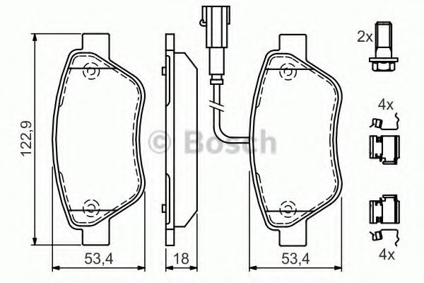 Set placute frana,frana disc CITROEN NEMO caroserie (AA) (2008 - 2016) BOSCH 0 986 494 113 piesa NOUA