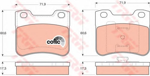 Set placute frana,frana disc CITROEN SAXO (S0, S1) (1996 - 2004) TRW GDB1279 piesa NOUA