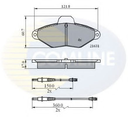 Set placute frana,frana disc CITROEN XANTIA Estate (X1) (1995 - 1998) COMLINE CBP2568 piesa NOUA