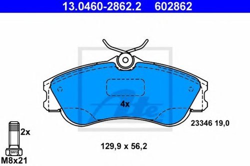 Set placute frana,frana disc CITROEN XSARA PICASSO (N68) (1999 - 2016) ATE 13.0460-2862.2 piesa NOUA