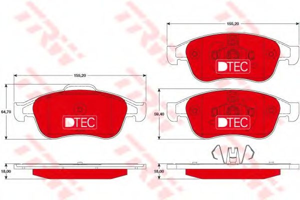 Set placute frana,frana disc DACIA DOKKER (2012 - 2016) TRW GDB1789DTE piesa NOUA