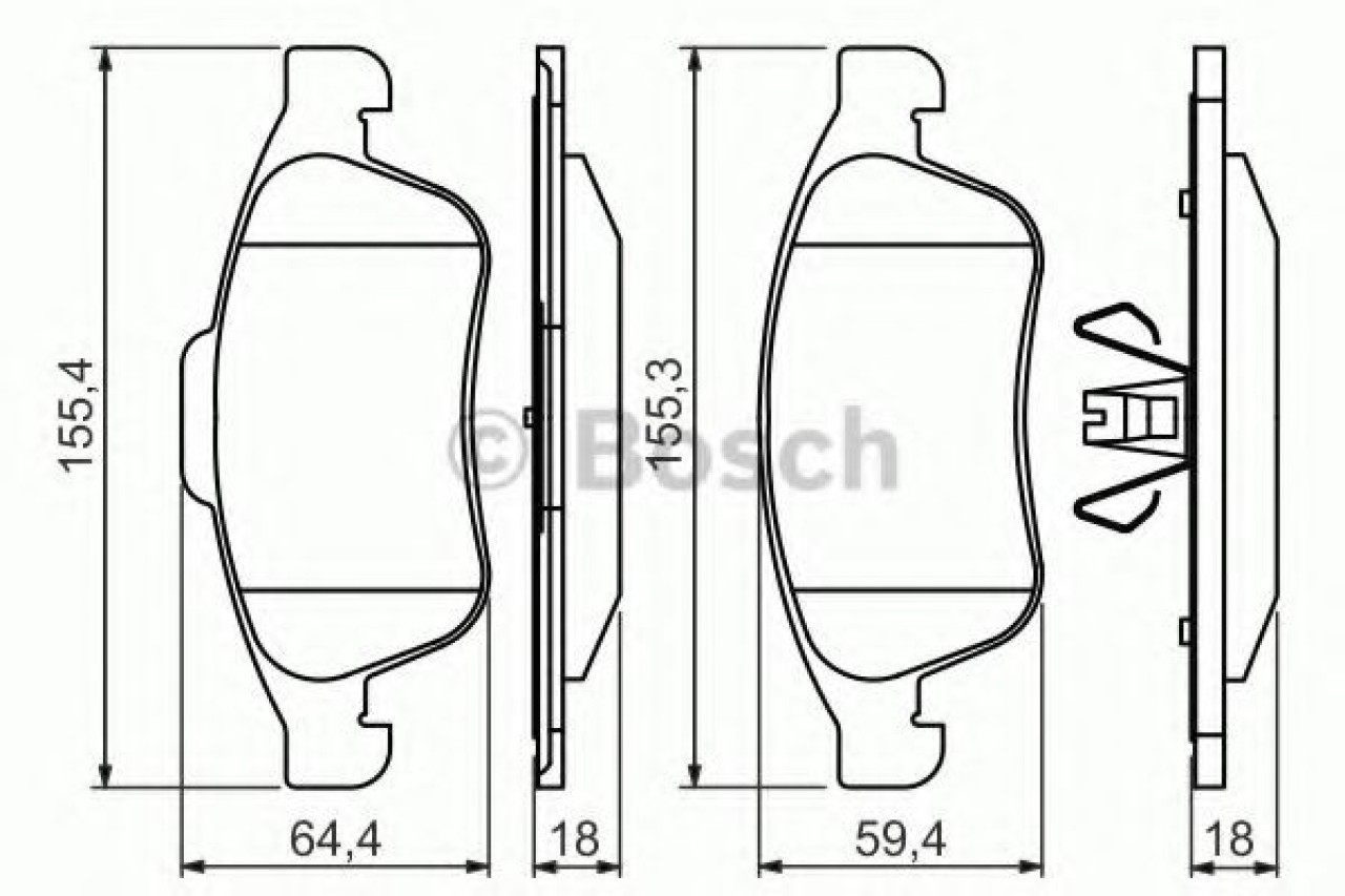 Set placute frana,frana disc DACIA DOKKER Express (2012 - 2016) BOSCH 0 986 494 441 piesa NOUA