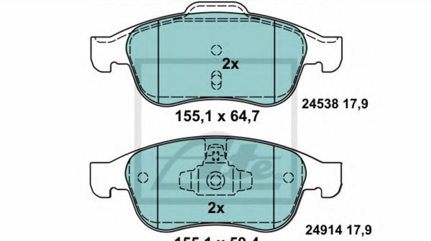 Set placute frana,frana disc DACIA DOKKER Express (2012 - 2016) ATE 13.0470-7266.2 piesa NOUA