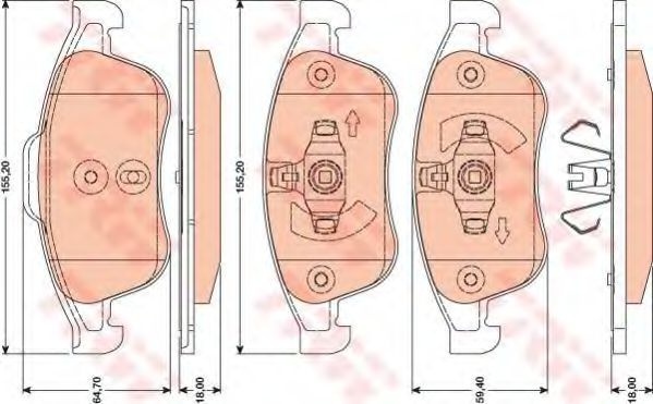 Set placute frana,frana disc DACIA DUSTER (2010 - 2016) TRW GDB1789 piesa NOUA