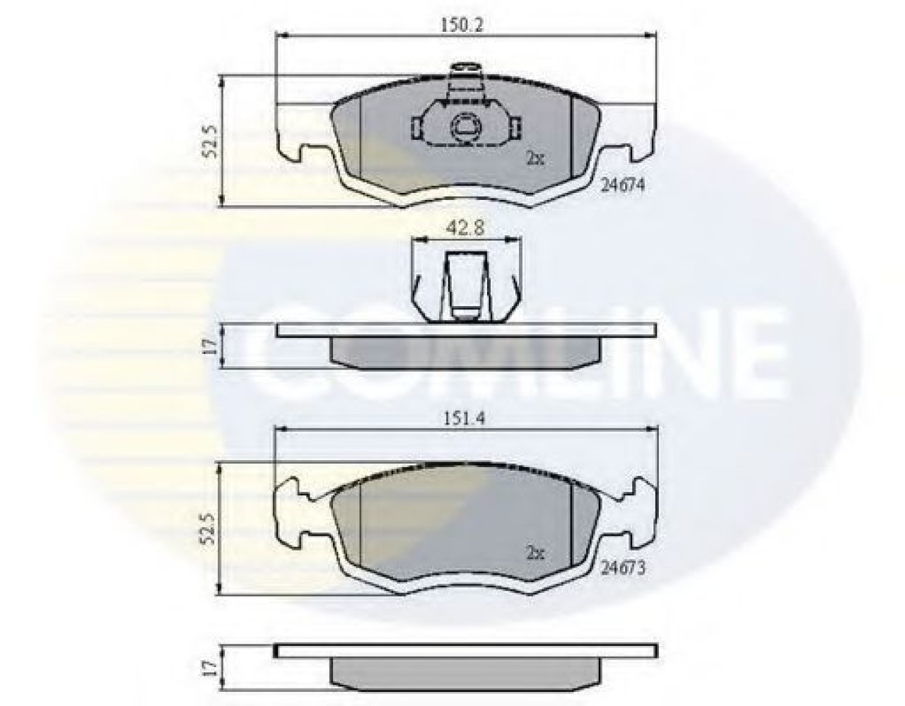 Set placute frana,frana disc DACIA LOGAN (LS) (2004 - 2016) COMLINE CBP01791 piesa NOUA