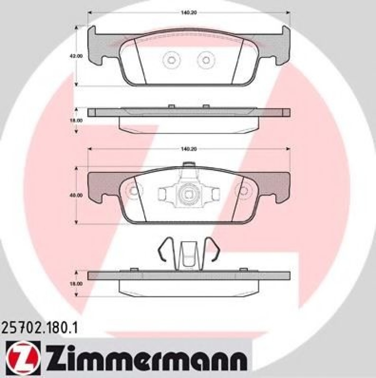 Set placute frana,frana disc DACIA LOGAN MCV II (2013 - 2016) ZIMMERMANN 25702.180.1 piesa NOUA