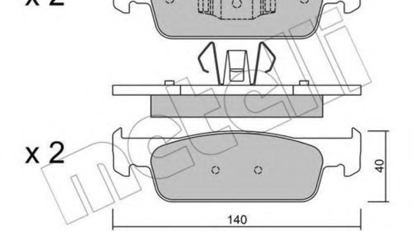 Set placute frana,frana disc DACIA LOGAN MCV II (2013 - 2016) METELLI 22-0975-0 piesa NOUA