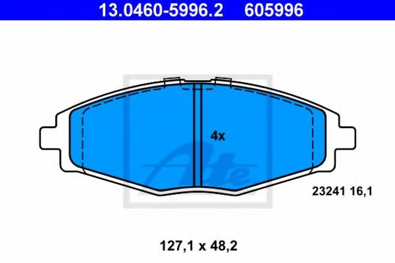 Set placute frana,frana disc DAEWOO LANOS limuzina (KLAT) (1997 - 2016) ATE 13.0460-5996.2 piesa NOUA