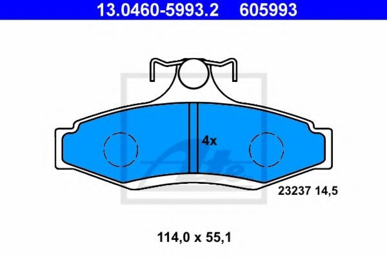 Set placute frana,frana disc DAEWOO NUBIRA Break (KLAJ) (1997 - 2016) ATE 13.0460-5993.2 piesa NOUA