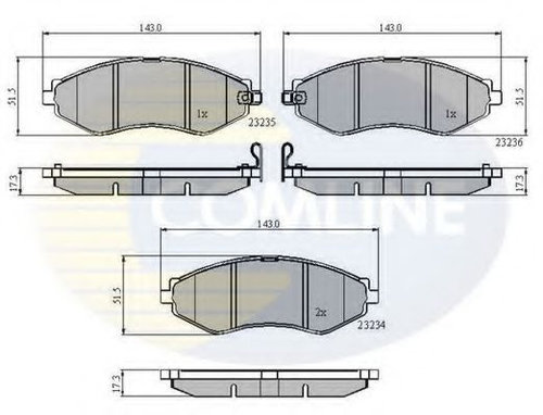 Set placute frana,frana disc DAEWOO NUBIRA Break (KLAJ) (1997 - 2016) COMLINE CBP31188 piesa NOUA