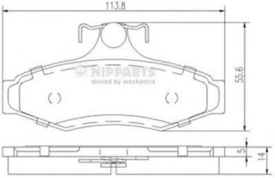 Set placute frana,frana disc DAEWOO NUBIRA Break (KLAJ) (1997 - 2016) NIPPARTS J3610901 piesa NOUA