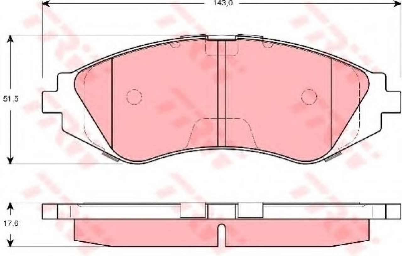 Set placute frana,frana disc DAEWOO NUBIRA Limuzina (KLAJ) (1997 - 2016) TRW GDB3265 piesa NOUA
