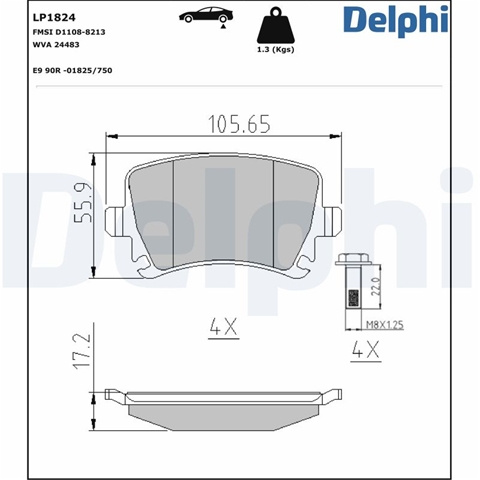 Set Placute Frana,frana Disc Delphi Audi LP1824