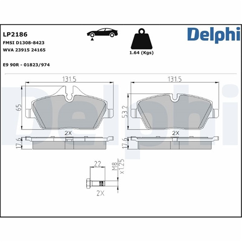 Set Placute Frana,frana Disc Delphi Bmw LP2186