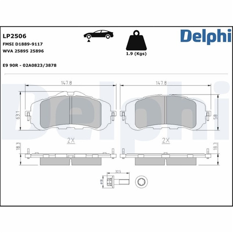 Set Placute Frana,frana Disc Delphi Citroën LP2506