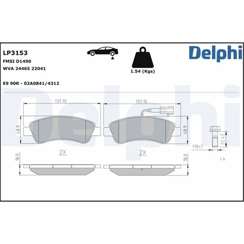Set Placute Frana,frana Disc Delphi Citroën LP3153