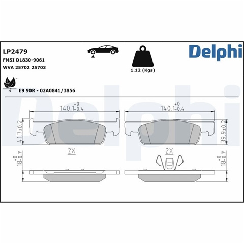 Set Placute Frana,frana Disc Delphi Dacia LP2479