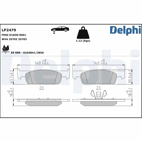 Set Placute Frana,frana Disc Delphi Dacia LP2479