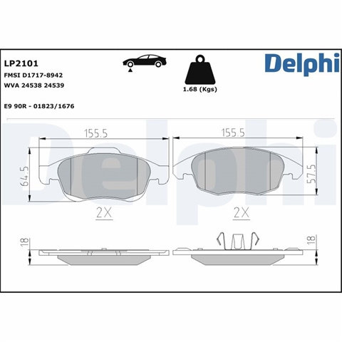 Set Placute Frana,frana Disc Delphi Ds LP2101
