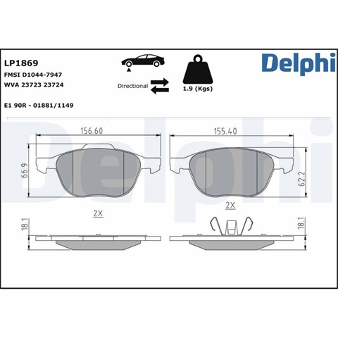 Set Placute Frana,frana Disc Delphi Ford LP1869